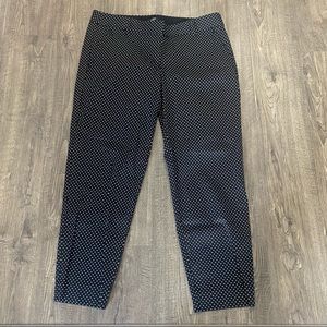 J.Crew women’s Stretch City Fit Pants polka dots Cotton Black with white size 8